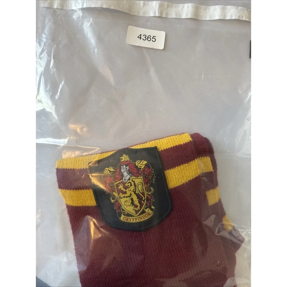 Harry Potter Wizarding World Gryffindor House Scarf Embroidered Crest Striped OS